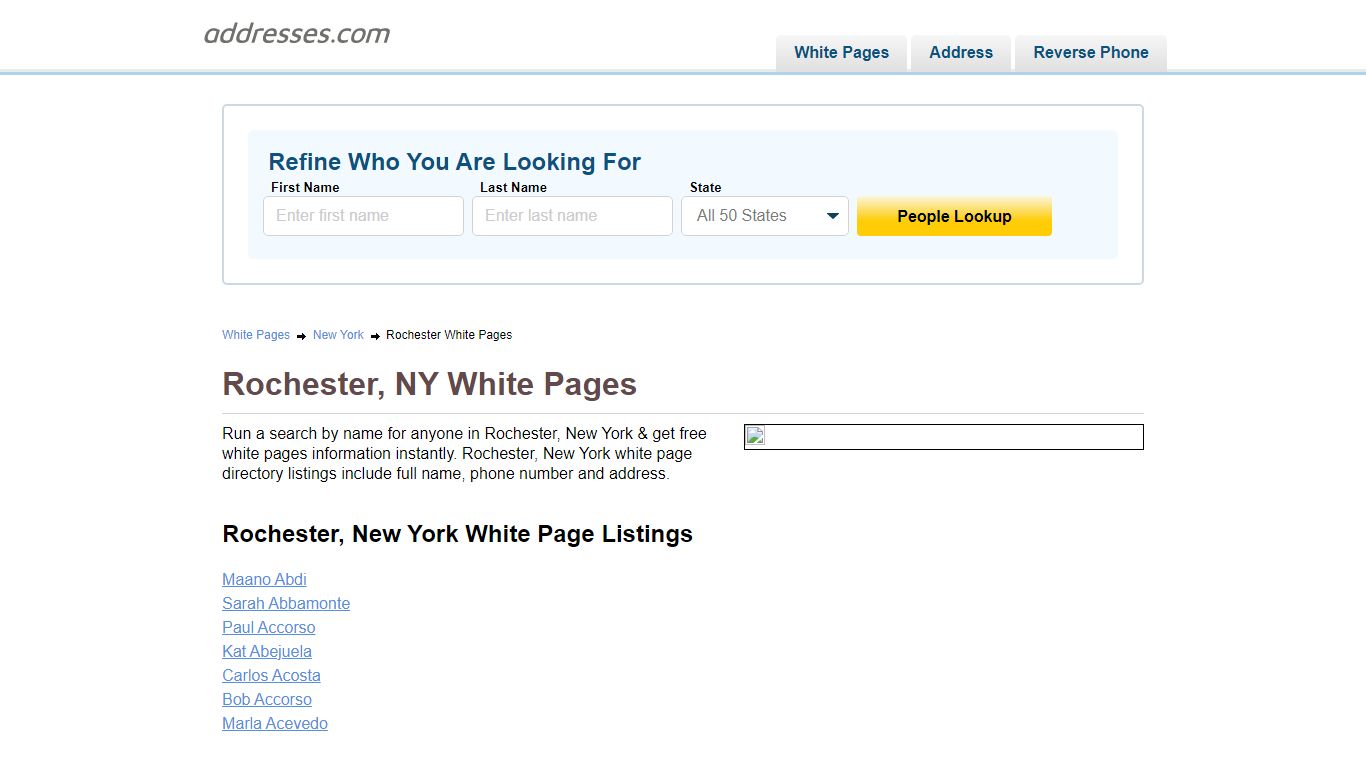 White Pages - Find People In | Addresses